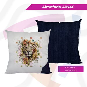 Almofada Jeans Personalizada Jeans 40x40cm 4/0 - Personalização Somente Frente  Acompanha Enchimento Criação de Arte | Porta Controle | Estampa Tamanho A3