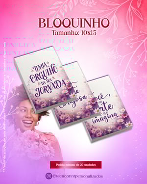 Bloquinho Personalizado  10cmx15cm   Corte Simples Adicional para Criação de Arte