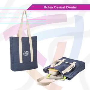 Bolsa Casual Denim Denim Reciclado 340 x 390 x 100 mm    