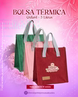 Bolsa Térmica Oxford Oxford 16cm x 22cm    Fechamento em Velcro