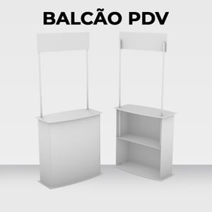 Estrutura balcão PDV Ps Padrão sem impressão Brilho Sem acabamento Pronta Entrega
