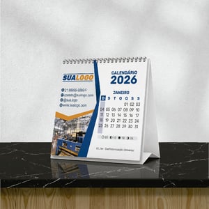 Calendário de Mesa 2026 Personalizado