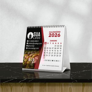 Calendário de Mesa 2026 Personalizado