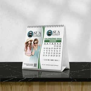 Calendário de Mesa 2026 Personalizado