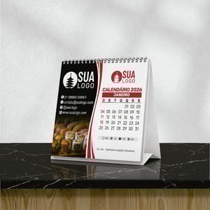 Calendário de Mesa 2026 Personalizado