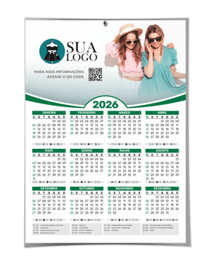 Calendário de Parede 2026 (31X46CM) Personalizado