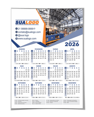 Calendário de Parede 2026 A4 - 20x30 Personalizado