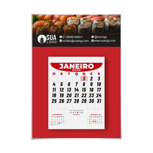 Calendário de Parede com Folhas Destacáveis 2026