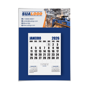 Calendário de Parede com Folhas Destacáveis 2026