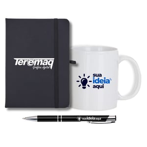 Kit Caderneta, Caneca e Caneta      