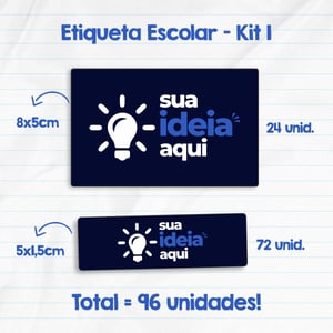 Etiqueta Escolar Personalizada Adesivo Vinil G: 8x5 cm - M: 5x3 cm - P: 5x1,5 cm   Corte Eletrônico Após a confirmação da compra, entraremos em contato para criação da arte!