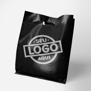 Sacola Plástica com Alça Vazada Plástico Polietileno 15x20 CM 1 Cor Silk Screen Estampa 1 Lado.  