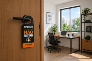 Aviso de Porta PS 2MM 0,85X19,5 CM Impressão UV   