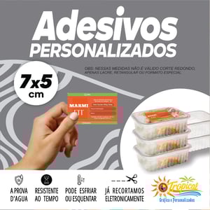 Adesivo 5x7 Vinil Adesivo a prova dágua 5x7 Impressão Frente Brilho ou Fosco Retangular ou especial Personalizado