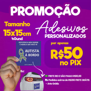 40 Adesivos vinil 15x15 personalizado a prova dágua      