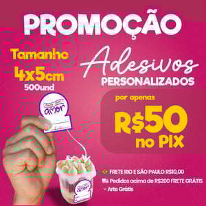 500 Adesivos Lacre com datra e sabor em vinil 4x5 personalizado a prova dágua      
