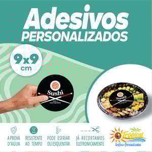 Adesivo 9x9 Vinil Adesivo a prova dágua 9x9 Impressão Frente Brilho ou Fosco Quadrado, Redondo ou Especial ( so destacar e colar) Personalizado