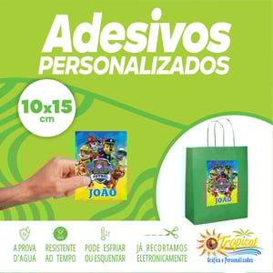 Adesivo 10x15 Vinil Adesivo a prova dágua 10x15 Impressão Frente Brilho ou Fosco Retangular ou especial Personalizado