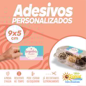 Adesivo 5x9 Vinil Adesivo a prova dágua 5x9 Impressão Frente Brilho ou Fosco Retangular ou especial Personalizado