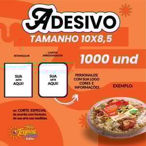 Adesivo 10x8,5 promoção 1000 unidades      