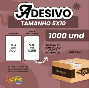 Adesivo 5x10 promoção 1000 unidades      