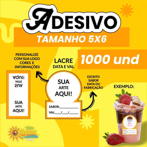 Adesivo lacre data e sabor 5x6 promoção 1000 unidades      