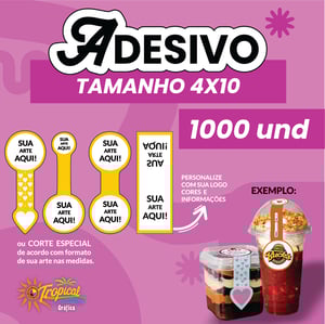 Adesivo 4x10 promoção 1000 unidades      