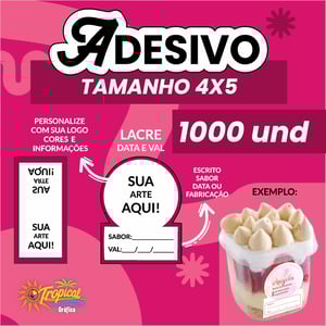 Adesivo lacre data e sabor 4x5 promoção 1000 unidades      