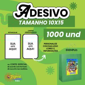 Adesivo 10x15 promoção 1000 unidades      