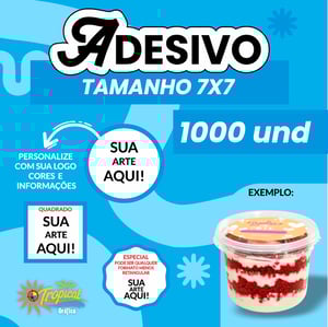 Adesivo 7x7 promoção 1000 unidades      