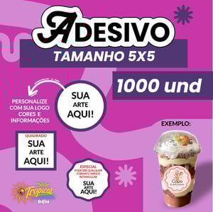 Adesivo 5x5 promoção 1000 unidades      