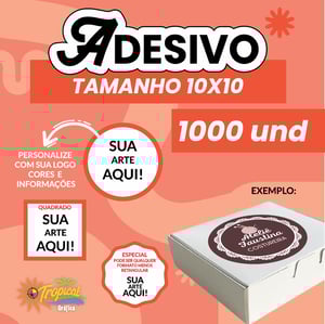 Adesivo 10x10 promoção 1000 unidades      