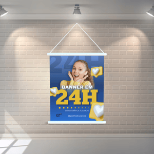 Banner M² 4X0 LONA BRILHO  4x0  MADEIRA E CORDINHA 