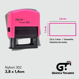 CARIMBO  NYKON 302 - AUTOMÁTICO PLASTICO 3,8X1,4 4X0  CORTE LASER 