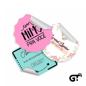 ADESIVO VINIL IMPRESSO + RECORTE ESPECIAL  Personalizado 4x0  BRILHO 