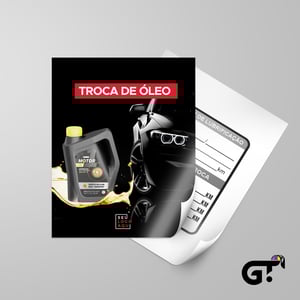 Adesivo Troca de Óleo Vinil Eletrostático Transparente  4X4 Transparente 140g CORTE RETANGULAR 