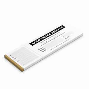 Talão Ação entre Amigos Sulfite 75 Gramas 74x210 1x0 S/ Revestimento 2 Numerações/ Serrilha / Blocagem 