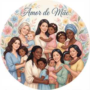 CAPA PAINEL REDONDO DIA DAS MÃES | TECIDO PREMIUM  | VÁRIOS MODELOS - 1.50X1.50M E 50X50CM