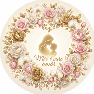 CAPA PAINEL REDONDO DIA DAS MÃES | TECIDO PREMIUM  | VÁRIOS MODELOS - 1.50X1.50M E 50X50CM