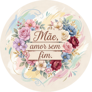 CAPA PAINEL REDONDO DIA DAS MÃES | TECIDO PREMIUM  | VÁRIOS MODELOS - 1.50X1.50M E 50X50CM