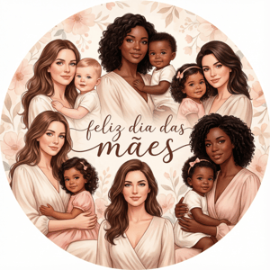 CAPA PAINEL REDONDO DIA DAS MÃES | TECIDO PREMIUM  | VÁRIOS MODELOS - 1.50X1.50M E 50X50CM