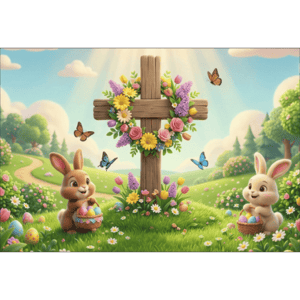 CAPA FUNDO FOTOGRÁFICO HORIZONTAL PÁSCOA CRISTÃ| TECIDO PREMIUM  | VÁRIOS MODELOS - 2.20X1.50M