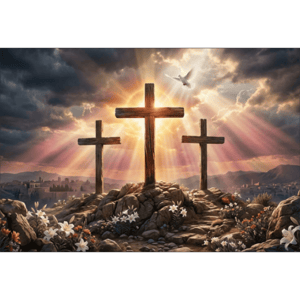 CAPA FUNDO FOTOGRÁFICO HORIZONTAL PÁSCOA CRISTÃ| TECIDO PREMIUM  | VÁRIOS MODELOS - 2.20X1.50M