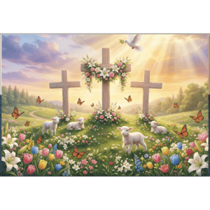 CAPA FUNDO FOTOGRÁFICO HORIZONTAL PÁSCOA CRISTÃ| TECIDO PREMIUM  | VÁRIOS MODELOS - 2.20X1.50M