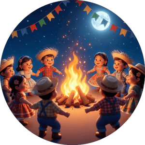 CAPA PAINEL REDONDO FESTA JUNINA | TECIDO PREMIUM  | VÁRIOS MODELOS - 1.50X1.50M E 50X50CM