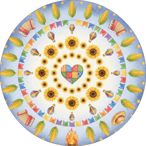 CAPA PAINEL REDONDO FESTA JUNINA | TECIDO PREMIUM  | VÁRIOS MODELOS - 1.50X1.50M E 50X50CM