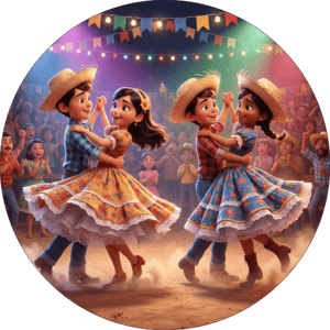 CAPA PAINEL REDONDO FESTA JUNINA | TECIDO PREMIUM  | VÁRIOS MODELOS - 1.50X1.50M E 50X50CM