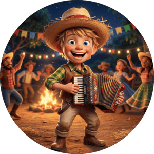 CAPA PAINEL REDONDO FESTA JUNINA | TECIDO PREMIUM  | VÁRIOS MODELOS - 1.50X1.50M E 50X50CM