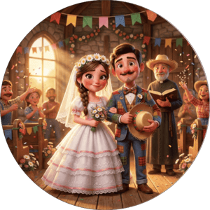 CAPA PAINEL REDONDO FESTA JUNINA | TECIDO PREMIUM  | VÁRIOS MODELOS - 1.50X1.50M E 50X50CM