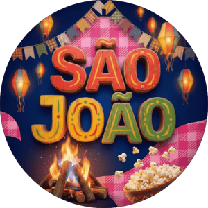 CAPA PAINEL REDONDO FESTA JUNINA | TECIDO PREMIUM  | VÁRIOS MODELOS - 1.50X1.50M E 50X50CM